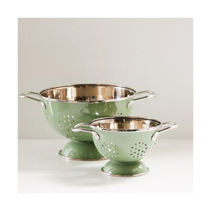 2025 Premium Stainless Steel Deep <b>Colander</b> Bowl with Perforated Drainage Holes Eco-Friendly Metal <b>Strainer</b> for Kitchen Use - Product Image 1