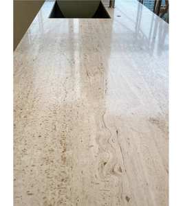 Dalle de travertin super blanc italien poli moderne haut de gamme avec finition imperméable pour la décoration murale et de table intérieure - Product Image 5