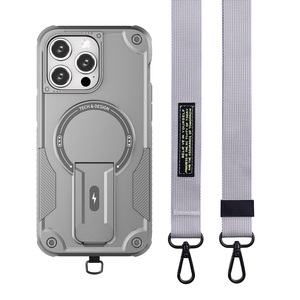 Paquete <span class=keywords><strong>2</strong></span> en 1 de correa de teléfono cruzada con cordón de doble capa para IPhones 15 Pro Max, funda magnética a prueba de golpes con soporte - Product Image 2