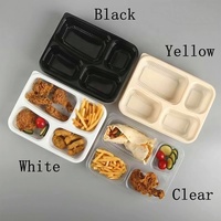 Boîtes de préparation de repas multi-compartiments avec couvercles, compatibles micro-ondes et congélateur, emballage à emporter, boîte bento jetable