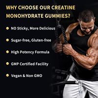 Gummies de créatine monohydrate 5000 mg – Soutien à la croissance musculaire et à la récupération – Améliore la force et les performances