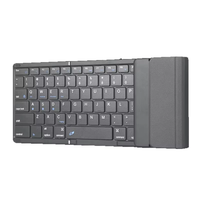 Clavier sans fil pliable en 3 parties avec pavé tactile, clavier Bluetooth universel portable pour téléphone portable, tablette, ordinateur portable