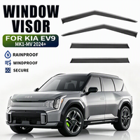 Protectores de Lluvia para Ventanas, Visores Laterales con Franja Cromada para Kia EV9 MK1 MV 2024+