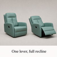 Manueller Relaxsessel Einzelner Sofastuhl Silikonleder-Sessel mit Fußstütze Hohe Rückenlehne Wohnzimmer-Lounge Heimkino-Lesesessel