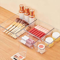 Boîtes de rangement en plastique PS transparentes modernes et durables pour salle de bain et meuble-lavabo, organiseurs de tiroirs multifonctionnels pour la cuisine