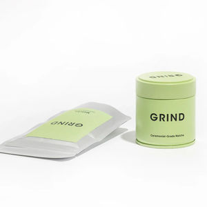 Изготовленный на заказ 30 г 50 г Роскошная жестяная банка для упаковки порошка матча пустой герметичный круглый металлический серебристый зеленый кофе маття жестяная коробка - Product Image 6