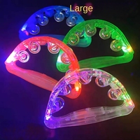 Pandereta con Luces LED - Percusión Musical Intermitente de Mano, Ideal para Conciertos/Fiestas Infantiles