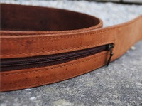 Acheter Ceinture en cuir marron de voyage de poche d'argent caché nouveau design fabricant de personnalisation de ceintures en cuir unies meilleure ceinture pour hommes