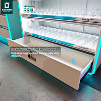 Lemari Display Rokok Anti Maling dengan Kunci Remote dan Layar LED untuk Supermarket dan Toko Rokok