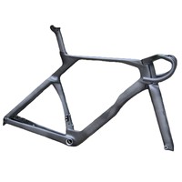 Nouveau cadre de vélo de route en fibre de carbone 2026 avec frein à disque et guidon aile de mouette compatible Di2 700C
