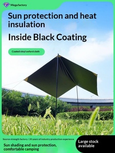 Outdoor Camping Sunshade Waterproof Black Canopy With Thickened <b>Sunscreen</b> Coating, Rainproof Large Camping Canopy 3*4 Vinyl Cano - Product Image 6