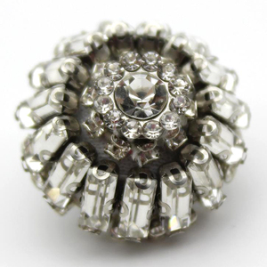 Tùy chỉnh thiết kế <span class=keywords><strong>Acrylic</strong></span> trắng <span class=keywords><strong>Rhinestone</strong></span> Shank nút với kỹ thuật mạ - Product Image 1