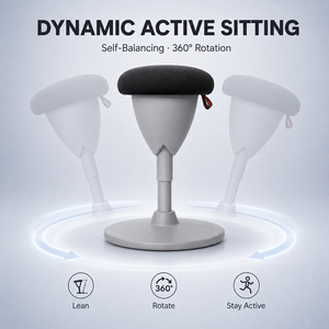 Sgabello Oscillante Regolabile, Sedia <span class=keywords><strong>Auto</strong></span>-Bilanciante per Postura Attiva, per Scrivania in Piedi, Ufficio, Produttore OEM - Product Image 2