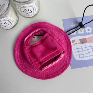 Einfarbiges Haustier Sommer hut Sonnenschutz Outdoor Camping Weiche verstellbare Baumwolle Fischer hut für Katzen Hunde <span class=keywords><strong>S</strong></span> M L 1PC MOQ - Product Image 5