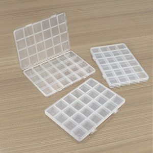 Plastic Storage Box 24 Compartment With Lid For Jewelry Organizers Desktop Use - Product Image 1