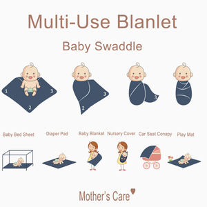 طقم قماط ناعم للأطفال حديثي الولادة من القطن العضوي ، مع ربطة رأس - Product Image 6