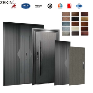 Zekin customized aluminum swing door As2047 Certified Hurricane Impact Proof Aluminium Alloy Front Entry Doors - Product Image 1
