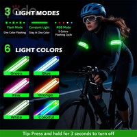 Bracelet LED réfléchissant rechargeable par USB, lumière de sécurité pour la course nocturne, le cyclisme, le jogging, la marche, bracelet élastique