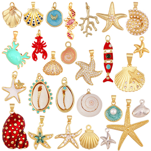 <span class=keywords><strong>Ciondolo</strong></span> con <span class=keywords><strong>ciondolo</strong></span> con animale oceanico per collana, gusci di aragosta alla moda stelle marine in stile gioielli che trovano componenti forniture R07 - Product Image 1