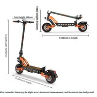 Scooter électrique tout-terrain pliable sans balais 3300W en alliage d'aluminium, 70 km/h, étanche, autonomie 60-80 km, capacité de charge 150 kg, batterie au lithium