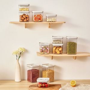 Vacuum Sealed Plastic Food <b>Storage</b> Containers with Pump Airtight Keeps Food Fresh Prevents Bacteria for Grains Rectangle Shape - Product Image 4