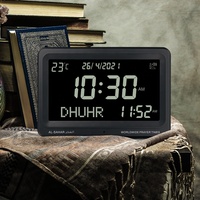 Horloge numérique islamique de prière Azan pour mosquée, avec alarme, son multi-Athan, date, semaine et température – Idéale pour les voyages