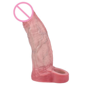 ORALSX Männliche Ejakulation Enhancer Realistische Penis Extender Schwanz ärmel Penis aufsatz Silikon Kondom Sex Enhancer Kondom - Product Image 3