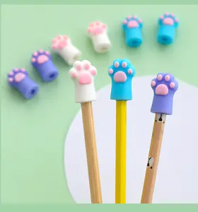 أقلام تزيين من السيليكون صديقة للبيئة مع شخصيات كرتونية ثلاثية الأبعاد ومجسم مخالب القطط والحيوانات كهدايا