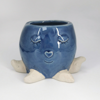 Vente en gros Céramique émaillée Conception de pieuvre de dessin animé mignon Jardinières de pots de fleurs succulentes durables pour intérieur/extérieur Jardinage de fleurs