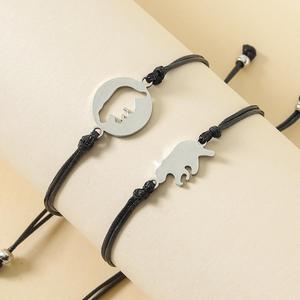 Edelstahl Mama Bär <span class=keywords><strong>Baby</strong></span> Charm Armband Mutter Kind Trendiges Antik-Silber Plattiertes Herzförmiges Jubiläumsgeschenk - Product Image 6