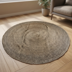 Home Basket Bali Handmade <b>Carpet</b> Agel/Palm Natural Bohemian-Tribal-Tropical Design <b>Round</b> - Product Image 3