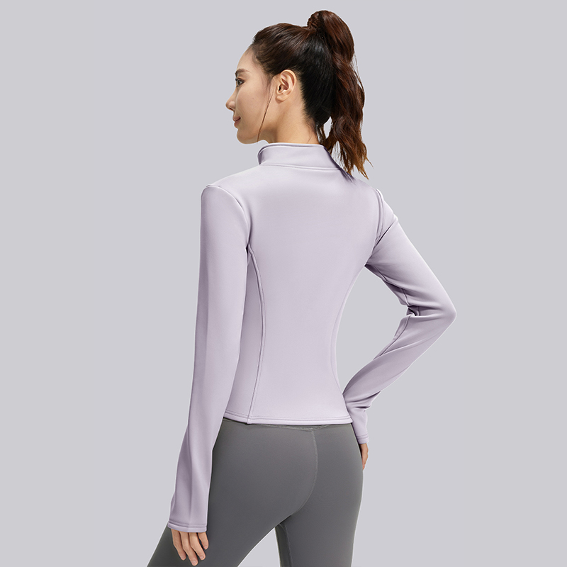 Women's Fall Winter Long-Sleeved Yoga Top Lightweight Breathable Seamless Skinny Fit Jacket Set Plus Size Options Front 100%