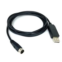 Cable de comunicación serial USB a Mini Din RS232 de 6 pines para PLC LS XGB XBM XBC, cable de control y descarga de PC