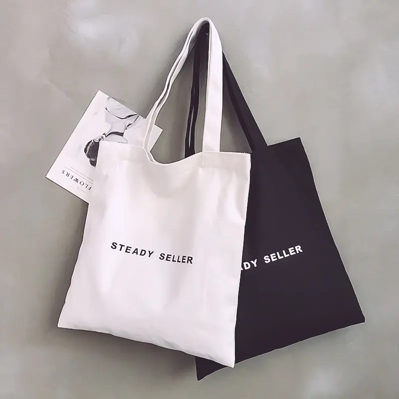 black canvas bag customized promotional reusable gift bag shopping Cotton Tote Bags