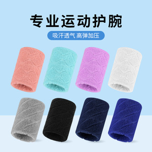 Jacquard Sports Wristband Sweat Absorbent Wrist Protector For <b>Badminton</b> Tennis Running Fitness Basketball - Product Image 2