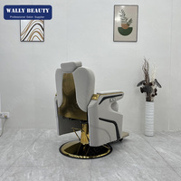 Fauteuil de Barbier Électrique de Luxe Wally Beauty, Fauteuil de Coiffure Inclinable avec Repose-Pieds pour Équipement Professionnel de Salon de Coiffure