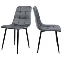 Chaise de salle à manger rembourrée de luxe en gros en Chine avec siège souple en velours au design matelassé Loft