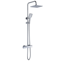 Robinet de douche thermostatique moderne en acier inoxydable KMRY, avec poignée unique, noyau de valve en céramique, motifs de pulvérisation de pluie douce