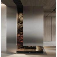 Banc de rangement sur mesure pour entrée familiale avec casiers, en teck massif, design moderne, gain de place