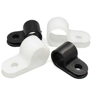 Plastic R type cable clips nylon cable clamp for cable wire organizer