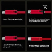 Kabel Data Datar Reborn yang Dapat Dipakai Kembali untuk Konektor /Micro USB Type-C, Pengisian Daya Portabel, Transfer Data Ponsel