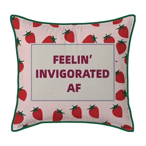 SHN022 Little Tomato Pattern Letter Modern Luxury Embroidery Pillow Cover Custom Shaped Needlepoint Pillow Case