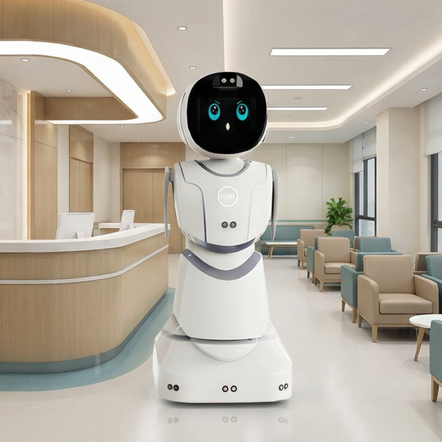 Humanoid AI Service Robot Autonomous Navigation Greeting Robot with Touch Screen for Airport Mall Hospital Reception