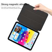 Étui intelligent à trois volets en TPU souple avec support pour stylet pour iPad 10e génération 2022, compatible avec les tablettes de 8,3 à 12,9 pouces