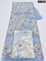 Tissu en dentelle à sequins en gros pour robe de soirée, dentelle perlée de luxe du Vietnam, tissu en dentelle brodée, dentelle de mariage Oman