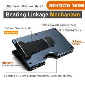 Dompet depan pria, kwallets kartu kredit ramping, saku depan, dompet logam aluminium, penjepit uang, dompet minimalis untuk pria - Product Image 2