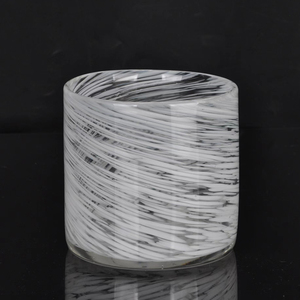 Porte-bougie cylindrique en verre fait main 8oz, résistant à la chaleur, décoratif de Noël, pour la décoration intérieure - Product Image 1