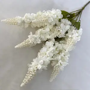 IFG high quality 23inch artificial bouquet flower white beige pink delphinium flower for wedding decoration