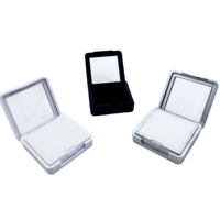 Boîte de présentation personnalisée pour pierres précieuses, avec fenêtre transparente, support de stockage pour spécimens de pierres, boîte carrée en plastique