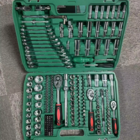 Jeu de clés à cliquet en acier Cr-V de 216 pièces, douilles métriques/SAE, cliquet à dégagement rapide, boîte à outils pour la réparation automobile et de moto